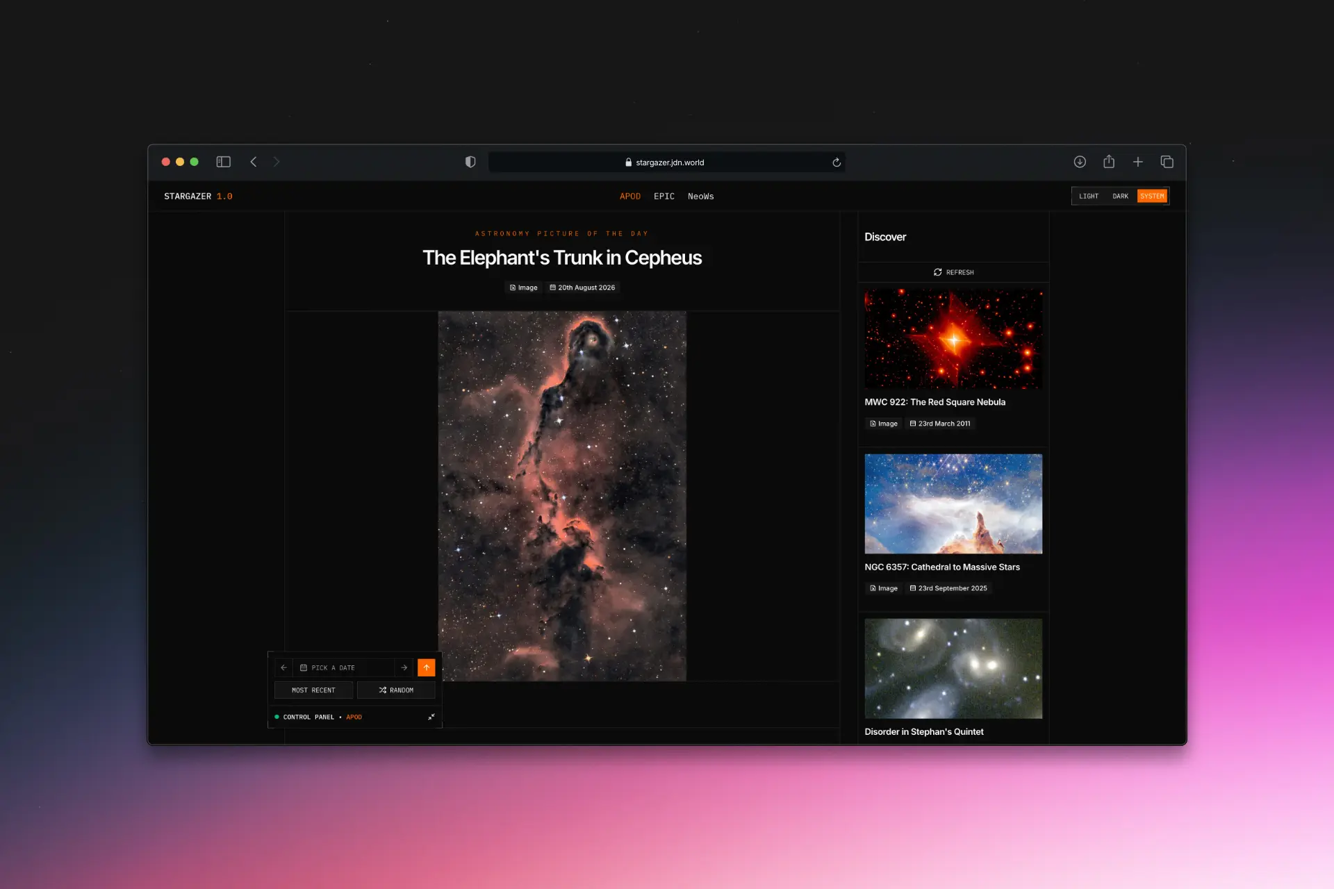 Stargazer project preview